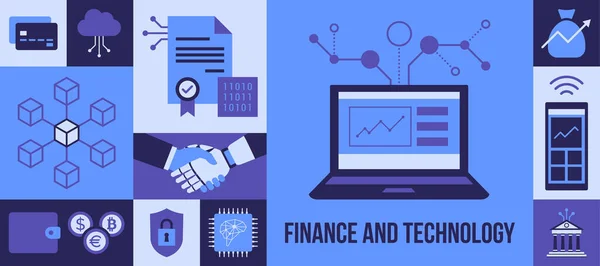 Innowacje Technologiczne Biznesowe Finansowe Kontekst Wektorowy Ikonami — Wektor stockowy