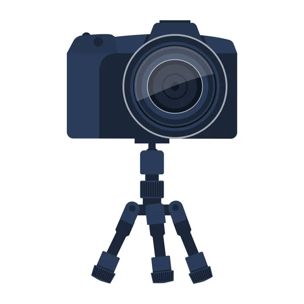 Επαγγελματική Φωτογραφική Μηχανή Τρίποδο Έννοια Φωτογραφικού Εξοπλισμού — Διανυσματικό Αρχείο