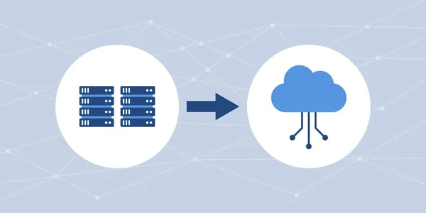 Cloud Migration Data Transfer Cloud Migration Strategy Concept — Stockový vektor