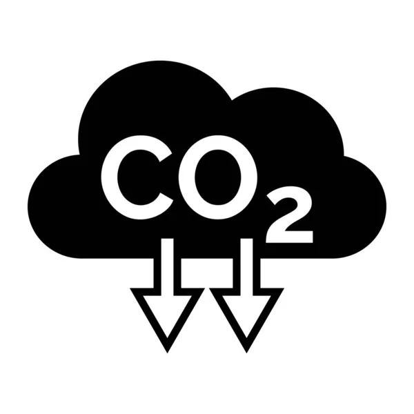 Elszigetelt Co2 Kibocsátás Ikonjának Csökkentése Környezetvédelem — Stock Vector
