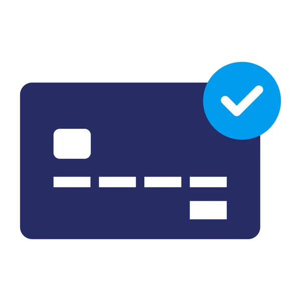 Ikona Kreditní Karty Značkou Izolované Finanční Platební Koncepce — Stockový vektor