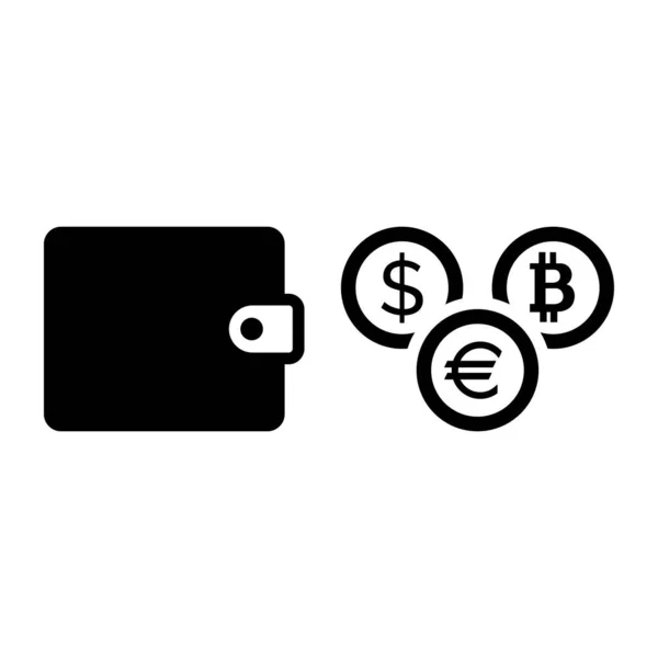 Virtual Wallet Currencies Stock Market Banking Concept Isolated Icon — Stock Vector