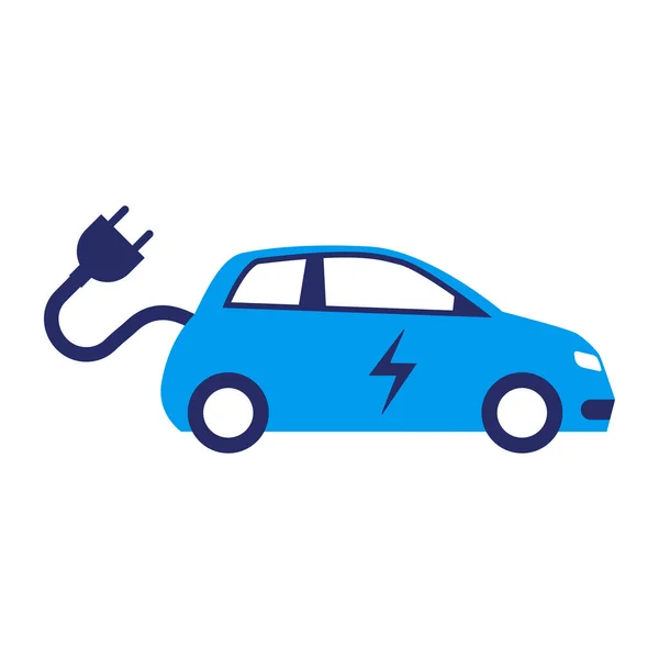 Fiş Simgesine Sahip Elektrikli Araba Sürdürülebilir Ulaşım — Stok Vektör