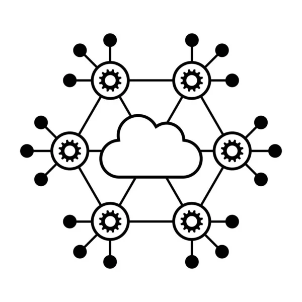 stock vector Edge computing, real-time processing and IoT, isolated icon