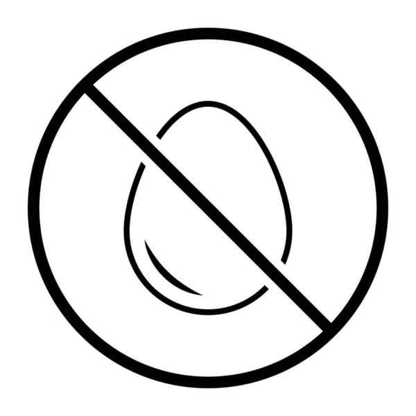 Ikona Wektora Wolnego Jaj Żywność Składniki Alergeny — Wektor stockowy