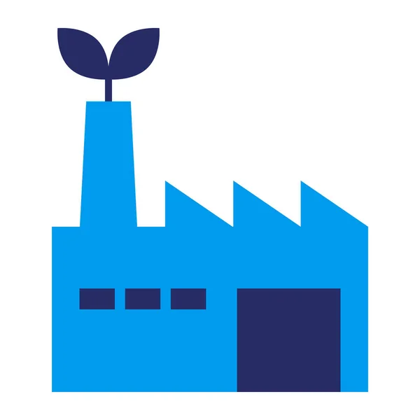 Groene Milieuvriendelijke Fabriek Met Kiemgeïsoleerd Icoon — Stockvector