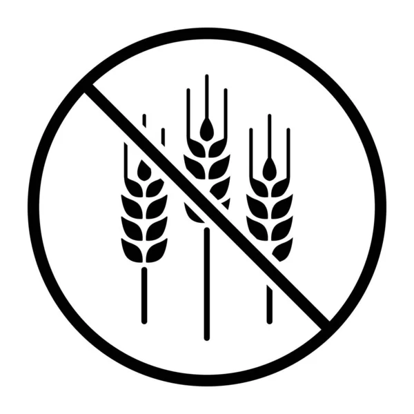 Bezglutenowa Ikona Bez Pszenicy Koncepcja Żywności Składników Alergenów — Wektor stockowy