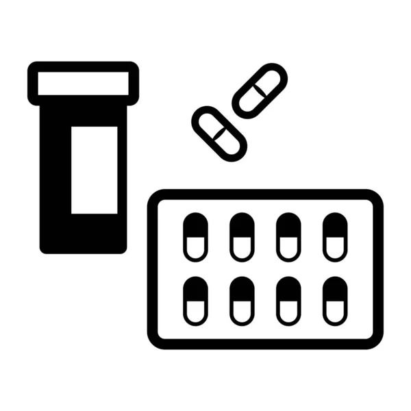 Gyógyszerek Ikon Gyógyszertár Kezelési Koncepció — Stock Vector