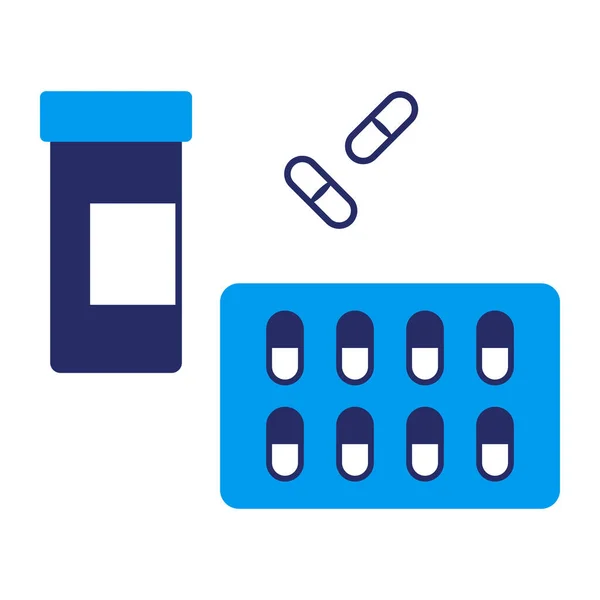 Gyógyszerek Ikon Gyógyszertár Kezelési Koncepció — Stock Vector