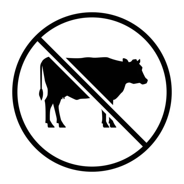 Keine Kuh Ein Farbvektorsymbol Zeichen Und Symbole Konzept — Stockvektor
