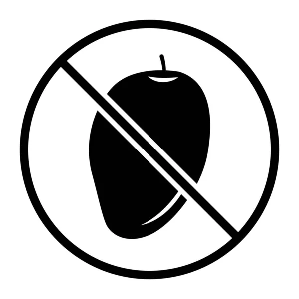 Brak Ikony Mango Koncepcja Żywności Składników Alergenów — Wektor stockowy