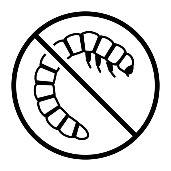 Tidak Ada Larva Cacing Mealworm Satu Warna Ikon Terisolasi - Stok Vektor
