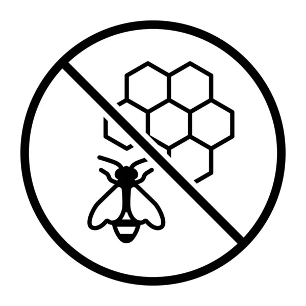 Žádné Včelí Produkty Med Propolis Ikona Potraviny Složky Alergeny Koncept — Stockový vektor