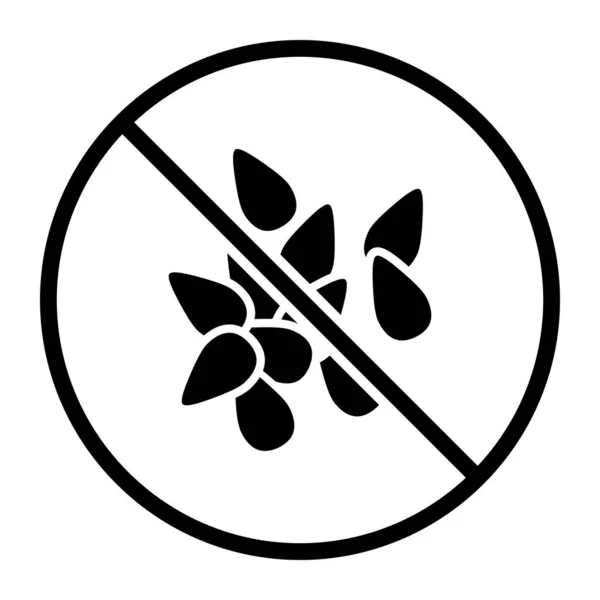 Pas Icône Sésame Concept Aliments Ingrédients Allergènes — Image vectorielle