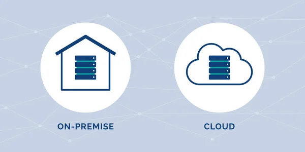 Premise Cloud Comparison Data Hosting Service Concept — Stockový vektor