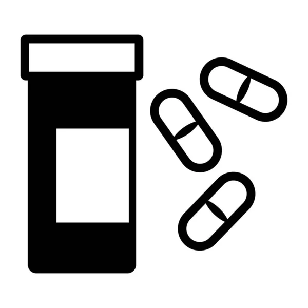 Receptbelagda Läkemedel Piller Läkemedel Isolerad Ikon — Stock vektor