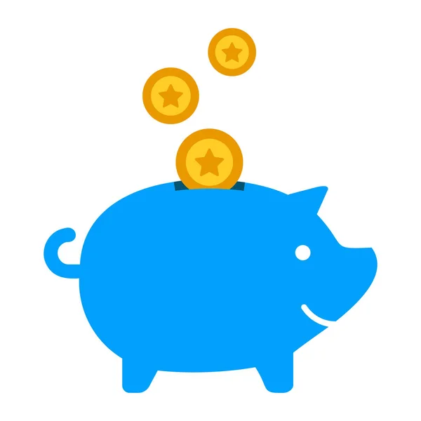 Tokens Falling Piggy Bank Icon Loyalty Program Concept — Stock Vector