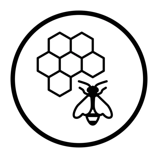 Иконка Вектора Одного Цвета Пчелы Прополис Мед — стоковый вектор