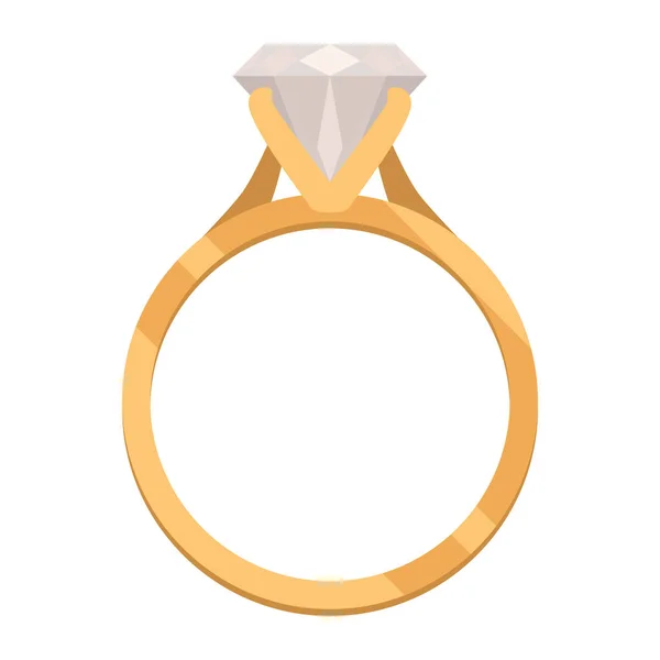 Bague Diamant Isolée Concept Bijoux — Image vectorielle