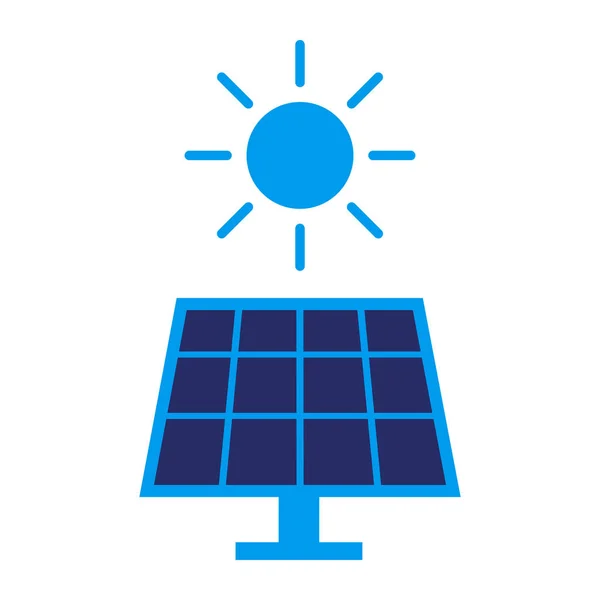 太陽光と太陽光パネルのアイコン 太陽エネルギーと持続可能性の概念 — ストックベクタ