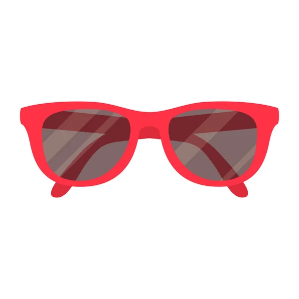 Kırmızı Modaya Uygun Koruyucu Güneş Gözlüğü Izole Plaj Giysisi Konsepti — Stok Vektör