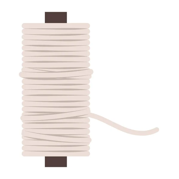 Bobine Fil Coton Blanc Isolé Broderie Concept Passe Temps — Image vectorielle