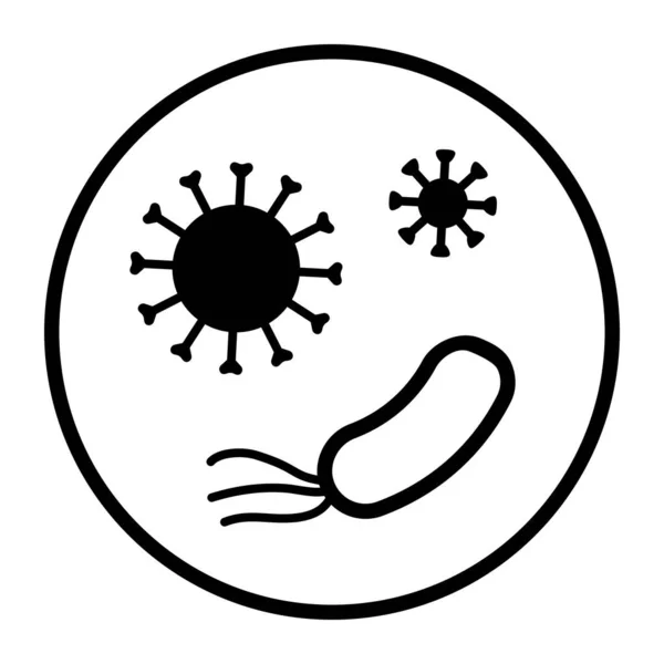 Virus Bacterias Patógenos Icono Concepto Investigación Médica — Vector de stock