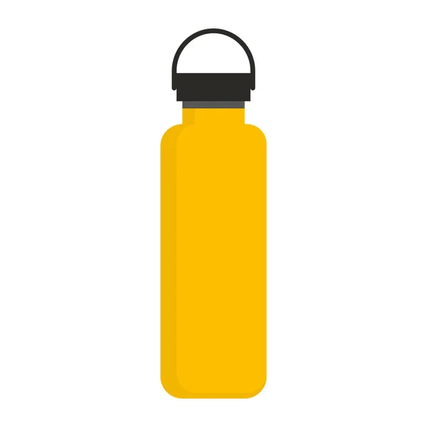 黄色の再利用可能なスポーツフラスコ隔離された 環境に優しいボトルコンセプト — ストックベクタ