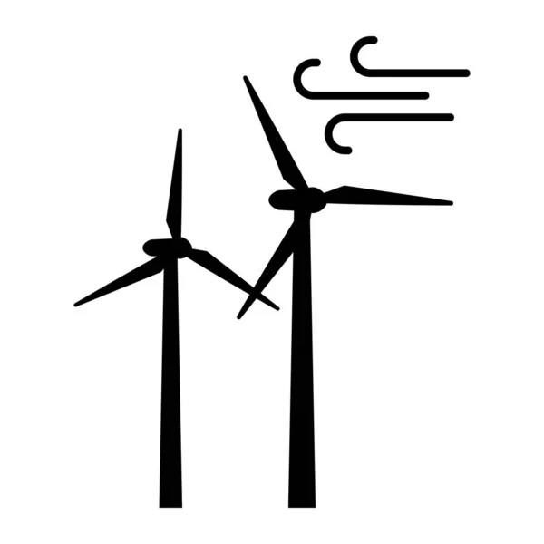 Ícone Isolado Turbinas Eólicas Conceito Energia Alternativa Sustentabilidade — Vetor de Stock