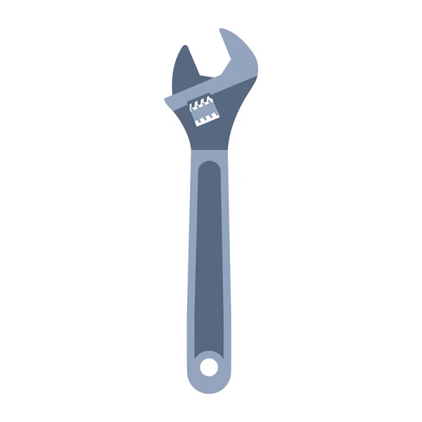 Adjustable Wrench Isolated Mechanic Work Tool — Stock Vector