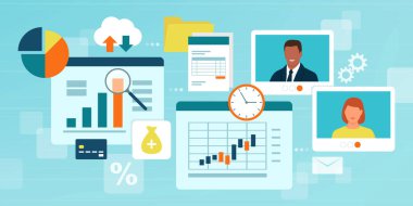 Etkileşimli sanal ekranlarda iş ve finans uygulamaları