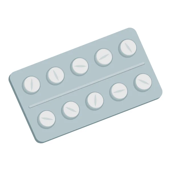 Tabletten Blisterverpackung Medizin Und Gesundheitskonzept Isoliert — Stockvektor