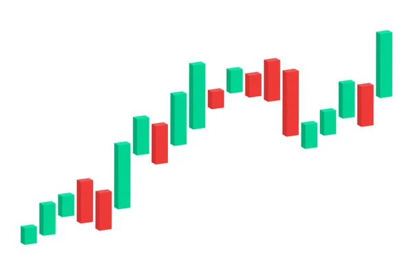 Financiële Grafiek Beurs Geïsoleerd Handelsconcept — Stockvector