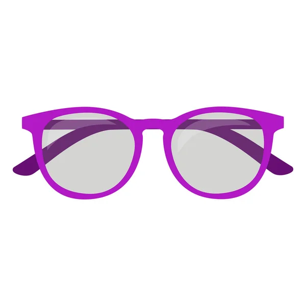 Egyszerű Lila Műanyag Szemüveg Elszigetelt Ikon Látás Divat Koncepció — Stock Vector