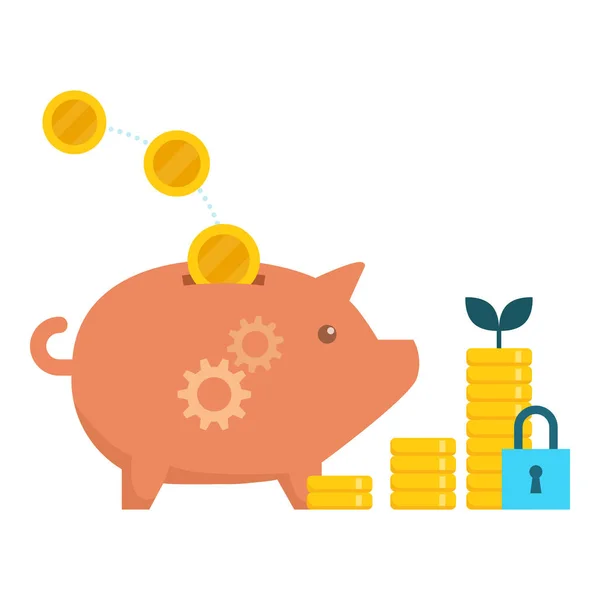Sparschwein Und Bargeld Erfolgreiches Investitions Und Finanzplanungskonzept — Stockvektor