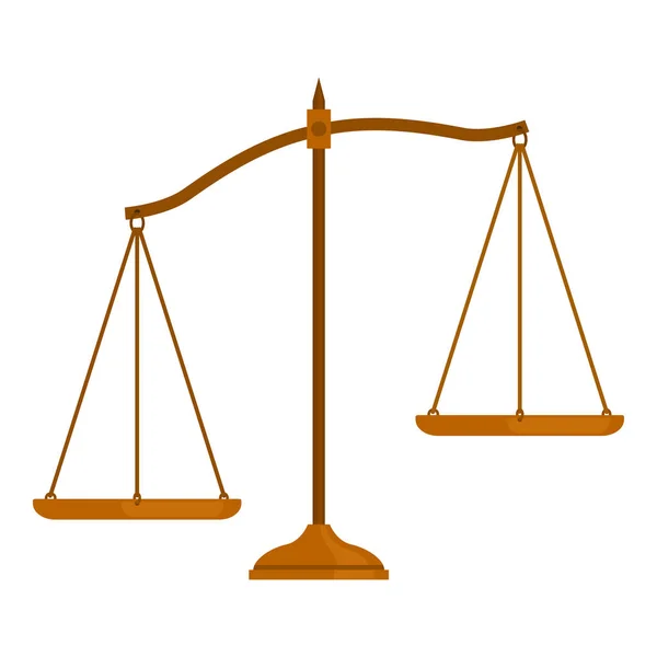 Escala Justiça Direito Isolada Conceito Igualdade Sistema Jurídico — Vetor de Stock