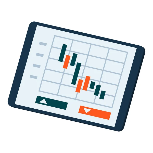 Financiële Grafiek Touchscreen Tablet Geïsoleerd — Stockvector