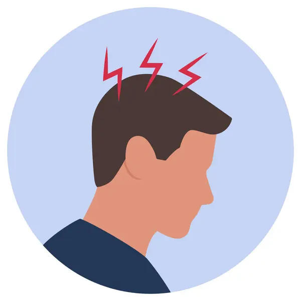 Man Headache Isolated Medical Icon — Stock Vector