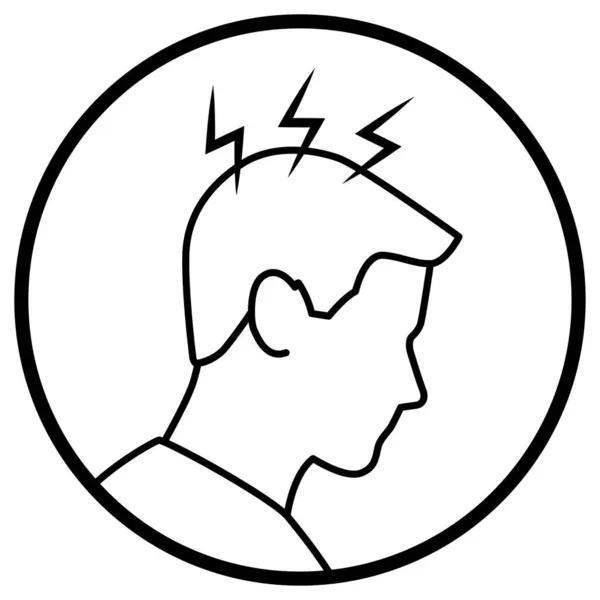 Man Headache Isolated Medical Icon — Stock Vector