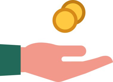 Businessman hand receiving money, payments and expense concept, isolated icon clipart