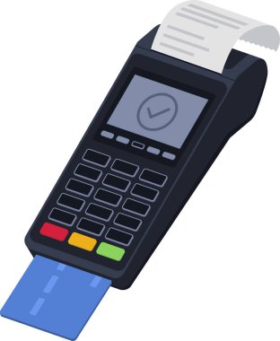 POS terminali kredi kartı ödemesi ve basılı makbuz işlemleriyle uğraşıyor