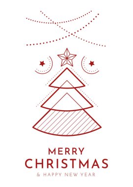 Yazılı ve süslü ağaçlı Mutlu Noeller posteri