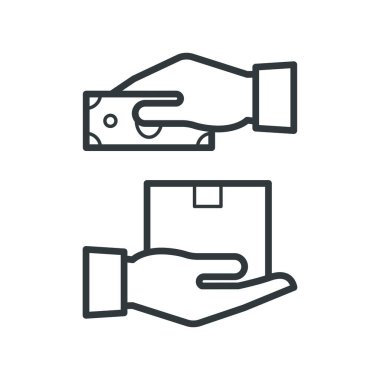 Teslimat ödeme yöntemi üzerinde nakit bir renk simgesi izole