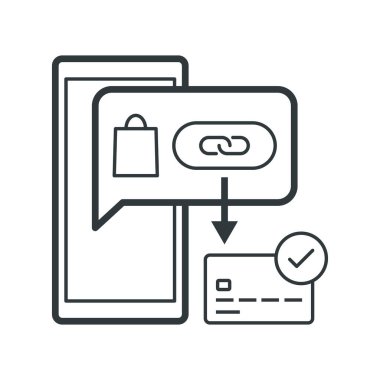 Çevrimiçi alışveriş ve ödeme bağlantısı, izole edilmiş simge