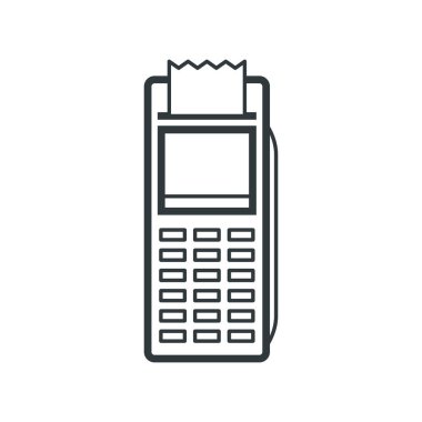 POS terminal makinesi izole edilmiş bir fatura simgesi yazdırıyor