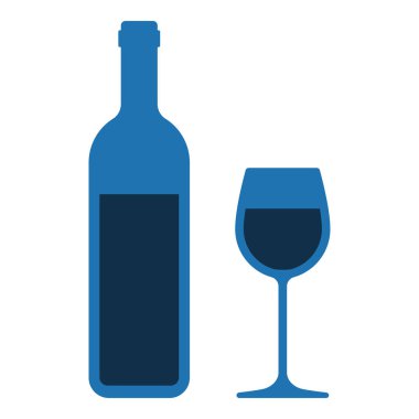 Alkol, içki ve alkol bağımlılığı ikonu, izole