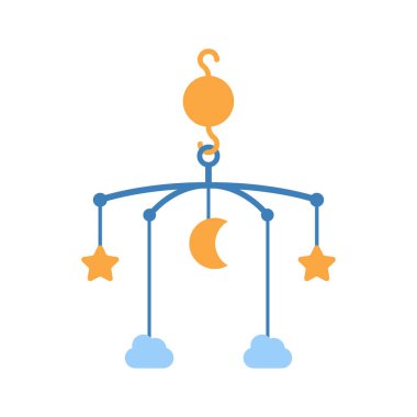 Süslü şirin bir beşik oyuncağı, çocukluk konsepti.