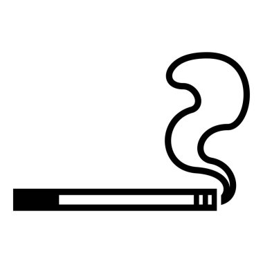 Sigara ve sigara tek renk ikonu, izole