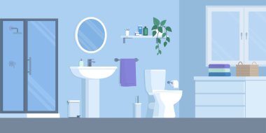 Aksesuarlarla çağdaş banyo içi