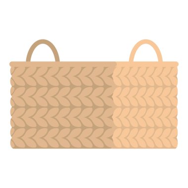 Dekoratif saman sepeti, saplı, izole.